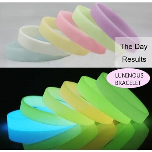 100pcs/lot Men Woman Luminous Plain Silicone SPORT Wristband Colourfull Basketball Wristband Silicone Sport Bracelet