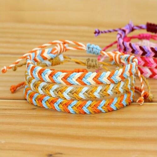 15 Styles Bohemian Color Handmade Girl Twist Braid Lucky Cotton Rope Bracelet Beach Surfing Waterproof Jewelry Wristband
