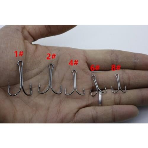 20PCS/SET Durable Use Carbon Steel Fishing Hooks Crank Hook Fly Tying Double Hook for Lure Fishing Accessories Dropshipping