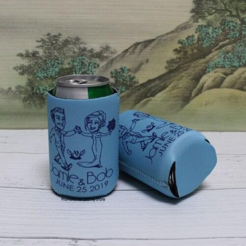 200pcs Custom Logo Can Cooler Bag Beach Wedding Favors Personalized Stubby Beer DIY Favors for Guests Destination Wedding Ideas