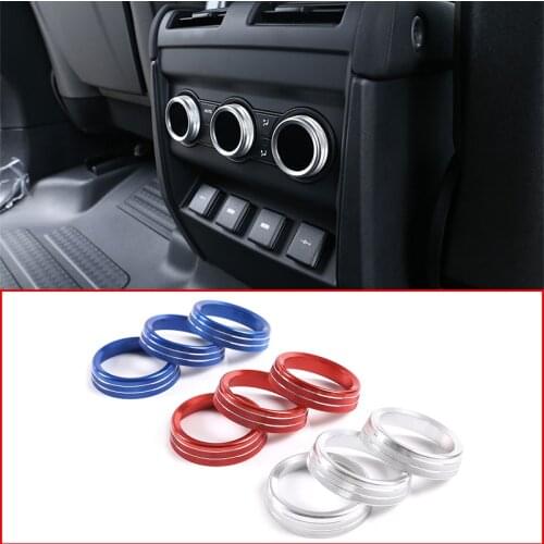 3pcs Aluminum Alloy Car Rear Air Conditioning Adjusting Knob Trim Ring For Land Rover Defender 110 130 2020 Auto Accessories