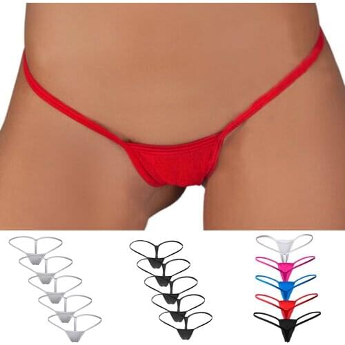 5pcs/Set Womens Sexy Underwear Panties Micro Mini Thong G-String Erotic Lingerie Clothes High Quality Soft Briefs S - XL
