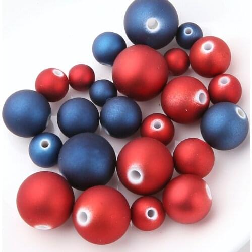 50pcs 2020 New Design Pvc Red Blue Perforated Beads Ball Earrings For Women Necklace Bracelet Material Diy Handmade Jewelry