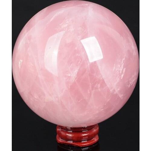 Arounf 9CM Large Pink Rose Quartz Sphere Healing pink crystal ball reiki meditation crystals and stones