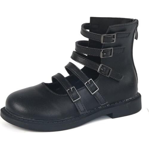 COZULMA Autumn Kids Elegant Strap Ankle Boots Shoes For Children Girls Hook & Loop Buckle Flat Fashion Boots Size 26-36