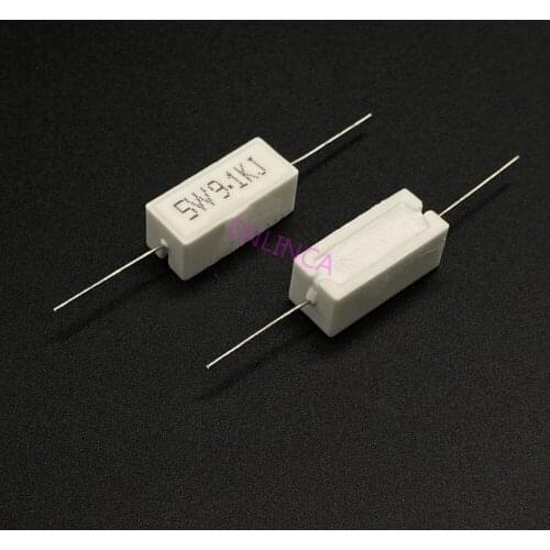 10pcs 5W 5% Cement Resistor Power Resistance 0.1 ~ 10K 0.1R 0.5R 1R 10R 100R 0.22 0.33 0.5 1 2 5 8 10 15 20 25 30 100 1K 10K Ohm