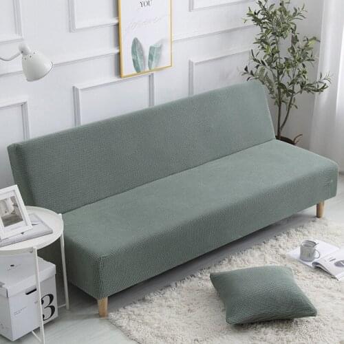 Sofa Bed Cover Jacquard Solid Color Spandex Living Room Stretch All-inclusive Sofa Cushion Cover Without Armrests