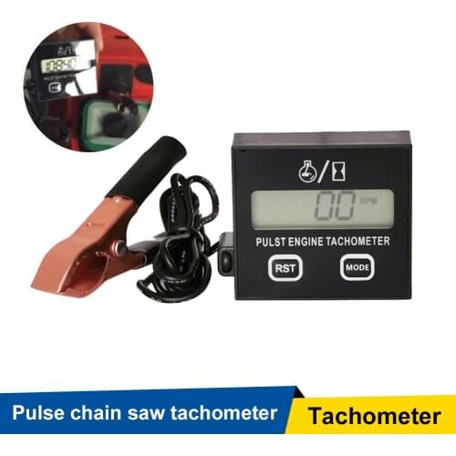 Digital Gasoline Engine Tachometer Resettable Inductive Contact Tachometer Battery Operated for Chain Saw Engine Lawnmower