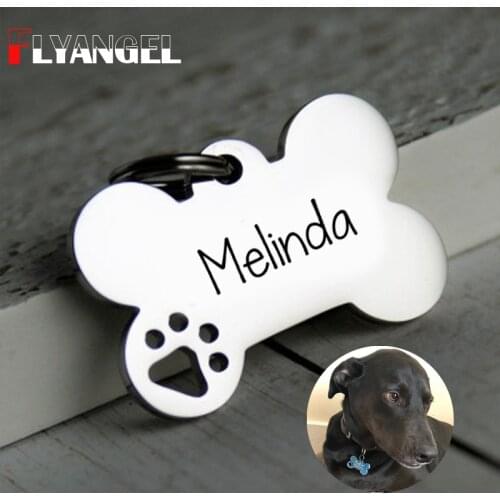Cute Bone Dog Tag Custom Pet ID Tag Collar Tag Dog Mom Gifts Anti lost Charm Engraved Dog Name Keyring Dog Ower Number