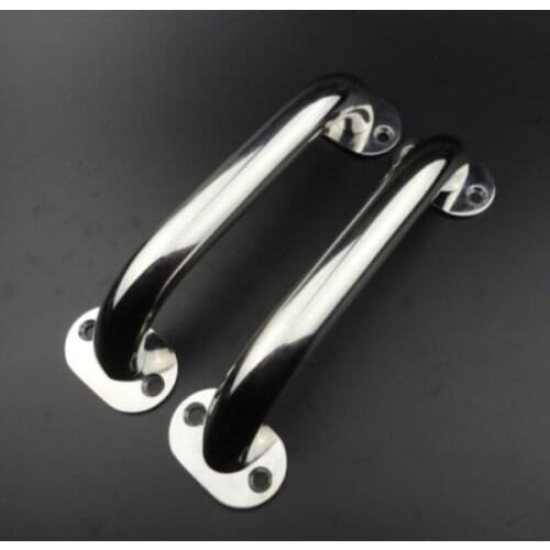 Delicate 2 pcs Stainless Steel 304 Boat Polished Oval Boat Grab Handle Oval Handrail