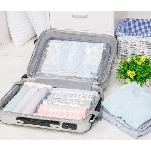 Travel Hand Roll Vacuum Storage Bag Pump Free Design Space Saver Compression Seal Storage Bag