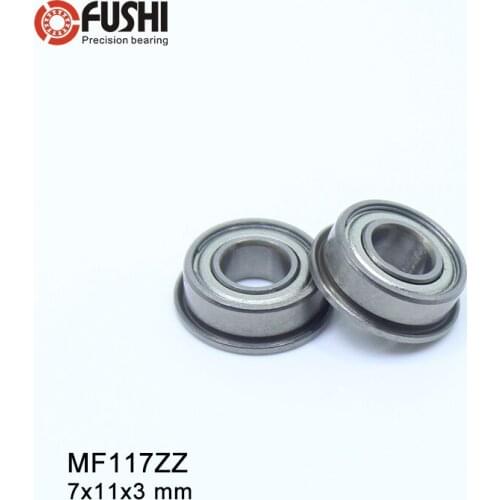 MF117ZZ Flange Bearing 7x11x3 mm ABEC-1 (10PCS) Miniature Flanged MF117 Z ZZ Ball Bearings