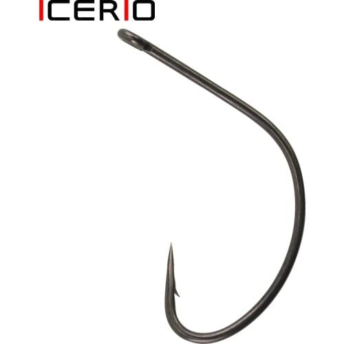 ICERIO 25PCS High Carbon Steel Saltwater Anti Corrosion Kahle Hook Wide Gap Sharp Point Black Nickle Circle Hooks
