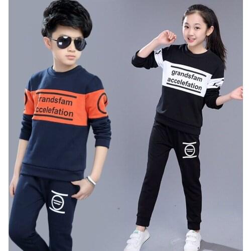Childrens Clothes Sets Spring Autumn 2Pc Suits New Kids Suits for Boys and Girls Long Sleeve Shirt+pan Sports Suits 3-12 Ages