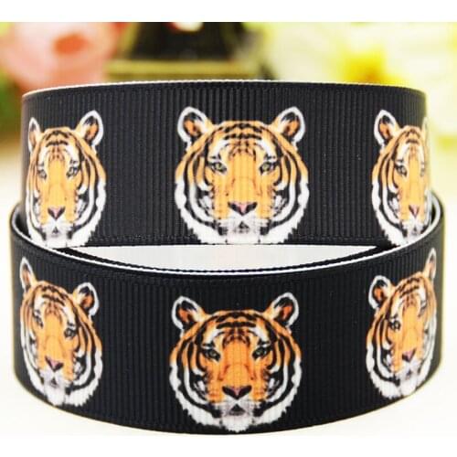 22mm 25mm 38mm 75mm Tiger Cartoon pattern printed Grosgrain Ribbon party decoration 10 Yards X-04079