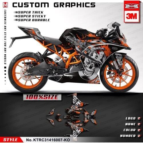 KUNGFU GRAPHICS Racing Motorcycle Full Vinyl Wrap Stickers Decal Kit for RC 250 390 RC250 RC390 2014 2015 2016 Customizable