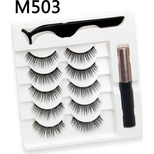 M3/4/5 Wholesale 5boxes/set Magnetic Eyelashes 3D Mink Eyelashes Magnetic Eyeliner Waterproof Short Handmade Eyelash Makeup Tool