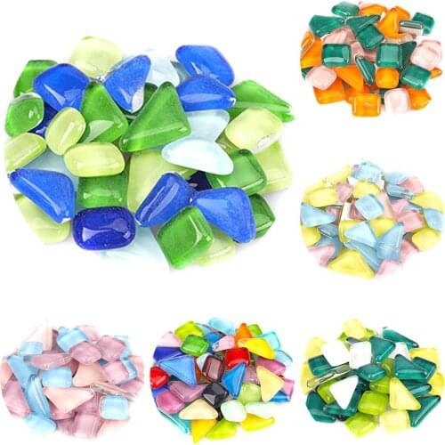 500Pcs Irregular Assorted Color Mosaic Tiles for DIY Crafts Glitter Mosaic Stones DIY Handmade Mosaic Mirror Tiles Home Decor