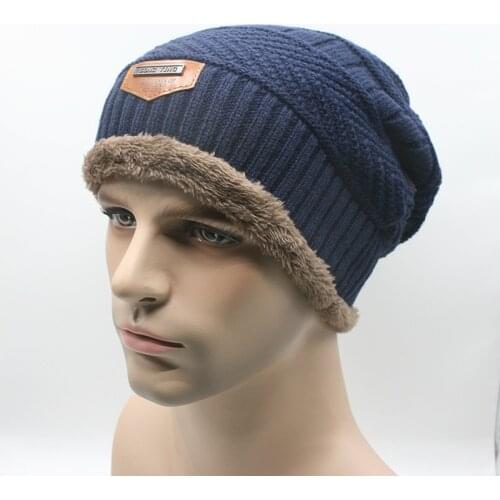 Fashion Men Beanies Knit Cap Winter Hat For Man knitted Caps Boys Thicken Skullies Fashion Warm knit Beanie 2018 Bonnet Femme