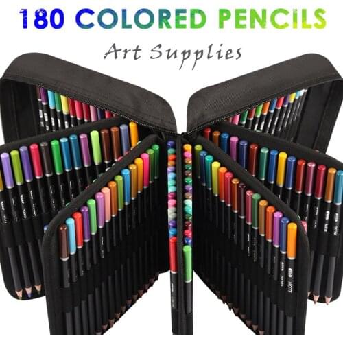 Color pencil set 72/120/180 ribbon zipper box professional drawing, art drawing , coloring art supplies for adults and children