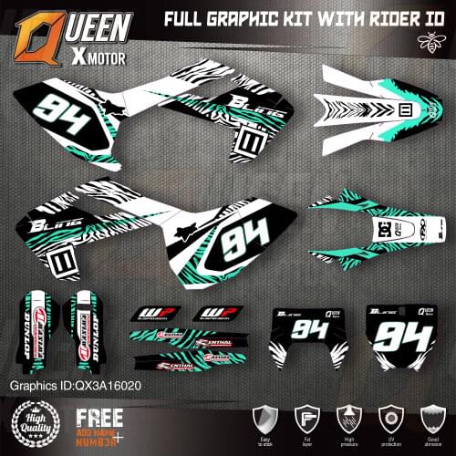 QUEEN X MOTOR Custom Team Graphics Decals Stickers Kit For Husqvarna Decal 2016-18 TC FC TX FX FS 17-19 TE FE 125-450CC 020