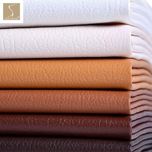 Plain Faux Leather Fabric Solid PU Synthetic Leather Home Car Interior Decoration Upholstery Leather Fabric, 138cm Wide
