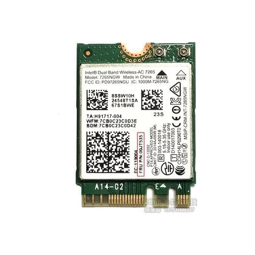 SSEA wholesale for Intel Wireless-AC 7265 7265NGW 802.11ac WiFi Bluetooth 4.0 NGFF 867M Card for LENOVO 00JT535