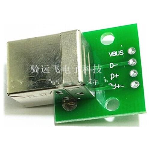 USB to DIP adapter board female header straight plug B-shaped square port printer connection data cable square port USB