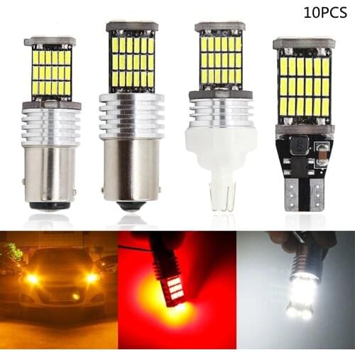 10PCS BA15S P21W BAU15S PY21W 7443 LED 1157 BAY15D P21/5W T15 W16W Canbus 21W W21/5W T20 4014 45SMD T25 3156 3157 Turn Signal