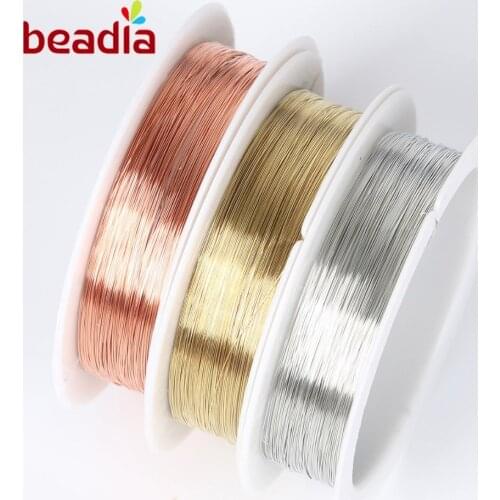 New Arrival 0.2/0.25/0.3/0.4/0.5/0.6/0.8/1.0mm Gold Copper Color Wire DIY Bracelet Earring Jewelry Findings Craft Beading Wire