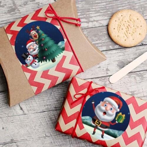 500pcs Merry Christmas Handmade Sticker Card Box Package Santa Thank You Label Sealing Stickers Wedding Party Supplies
