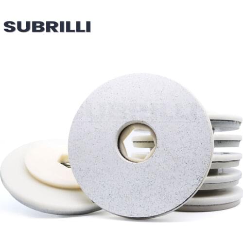 SUBRILLI 6inch Diamond Edge Polishing Pad Snail Lock Backer White Edge Marble Granite Stone Grinding Disc Sanding Wheel