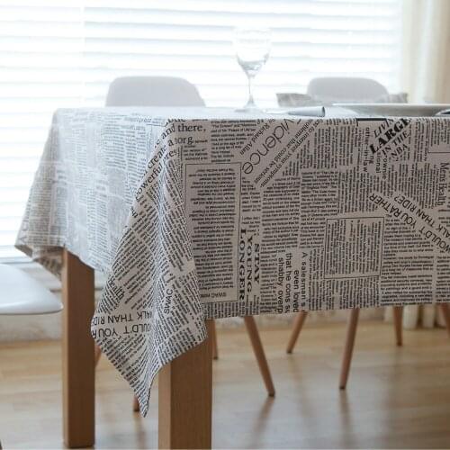 Cotton Linen Tablecloth Paper Printed Rectangular Table Cover DustProof Photo Shoot Birthday Party Home Decor Mantel Mesa