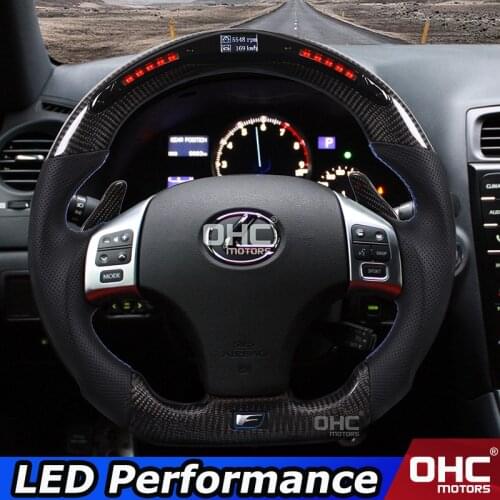 LED Steering Wheel compatible for Lexus CT ES IS GS LS NX RX / IS200 IS300 IS350 Carbon Fiber Steering Wheel LED Performance