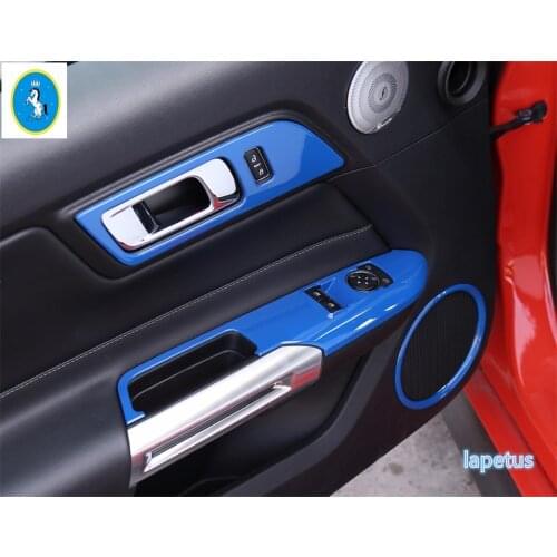 Lapetus Inner Door Armrest Window Lift Button Decoration Frame Cover Trim ABS Fit For Ford Mustang 2015 2016 2017 2018 2019 ABS