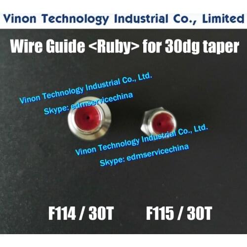30 Degree Taper Cut EDM Die Guide Set Parts Ø0.205/0.255/0.305mm (Ruby+Diamond type) F114/30T+F115/30T A290-8112-Z725, A290-8112
