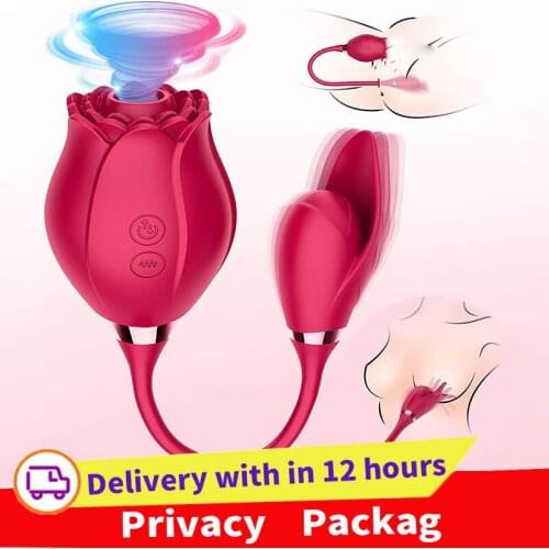 Rose Tongue Lick Sucking Vibrator For Women Intimate Goods Nipple Sucker Oral Licking G-Spot Clitoris Stimulation Adult sex Toys