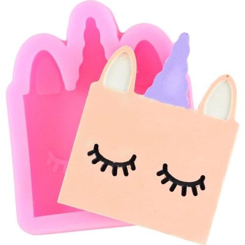 3D Unicorn Cupcake Topper Silicone Mold Cake Border Fondant Cake Decorating Tools Baby Birthday DIY Candy Clay Chocolate Mould