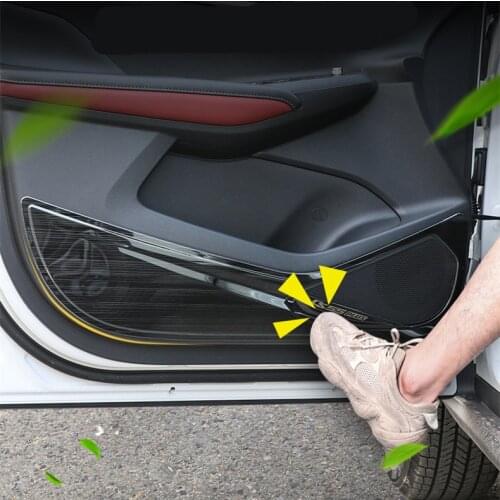 4PCS/SET Stainless Steel Interior Doors Anti-Kick Protective Pad For Changan CS55 Plus 2020 CAA443