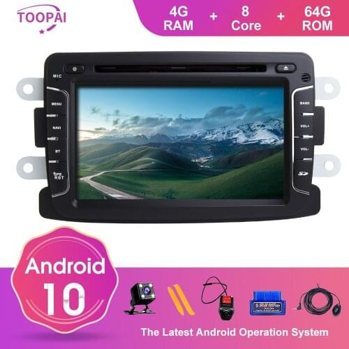 TOOPAI Android 10 For Renault Duster Dacia Logan Sandero Xray 2 GPS Navigation Multimedia Auto Radio Stereo DVD SWC