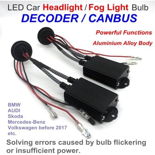 Car LED Decoder Canbus Anti-Flicker Capacitor Headlight Fog Lamp H11 Load Resistance Capacitor Error Free Adapter 12V H7 Can bus