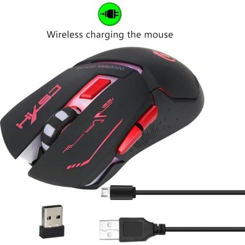 X30 2.4G Wireless Rechargeable Mouse USB Colorful Backlit RGB Gaming Mouse 2400DPI 6 Button Wireless Mouse for PC Laptop