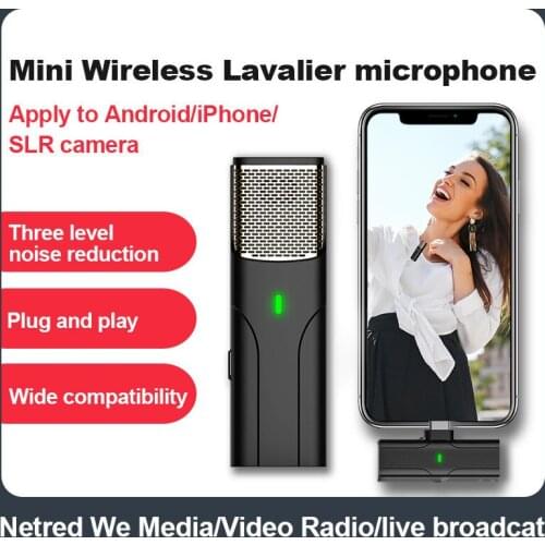 Wireless Lavalier Microphone Portable for iPhone iPad Type-C USBC Phone live Bluetooth recording VLOG Ins Broadcast Microfonoe