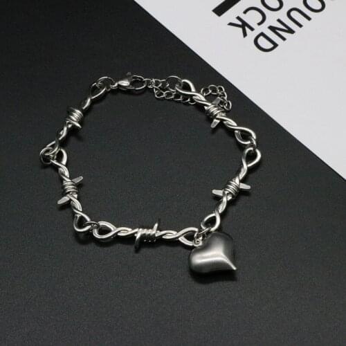 Charm Bracelet for Women Men Heart Bangle Titanium Steel High Quality Bracelet Sliver Fashion Jewelry Gift Colorfast Wholesale