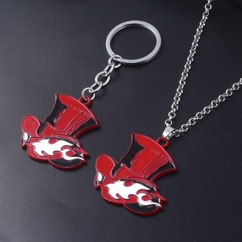 Game Persona 5 P5 Keychain Take Your Heart Logo Red Hat Key Chains for Women Men Car Keyring Choker Souvenir Gift
