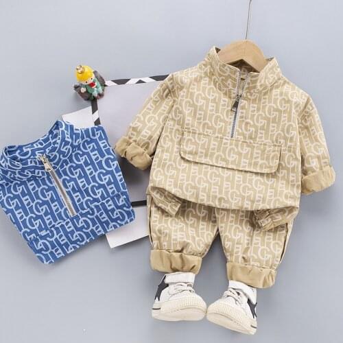 Childrens Wear Spring and Autumn Suit 2021 New Childrens Wear Sports Handsome Two-Piece Suit Kids Clothing Clothing For Boy