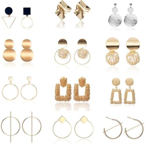 Geometric earrings For Women Fashion earrings long contracted Hanging Dangle Earrings Drop Earing modern jewelary