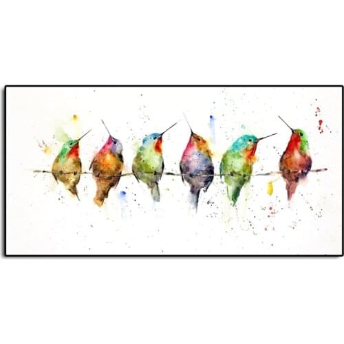 Hummingbird On A Wire Minimalist Art Canvas Poster Painting Wall Picture Print Modern Home Decor Bedroom Decoration Artwork