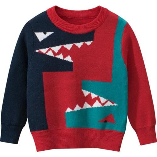 2021 New O-Neck Boys Sweaters Baby Cartoon Pullover Knit Kids Clothes Autumn Winter Tops New Children Sweaters Boy Clothing