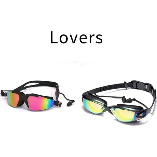 Professional Swimming Goggles Cloth cap Family suit loves suit swimming glasses with earplugs Nose clip Electroplate combination